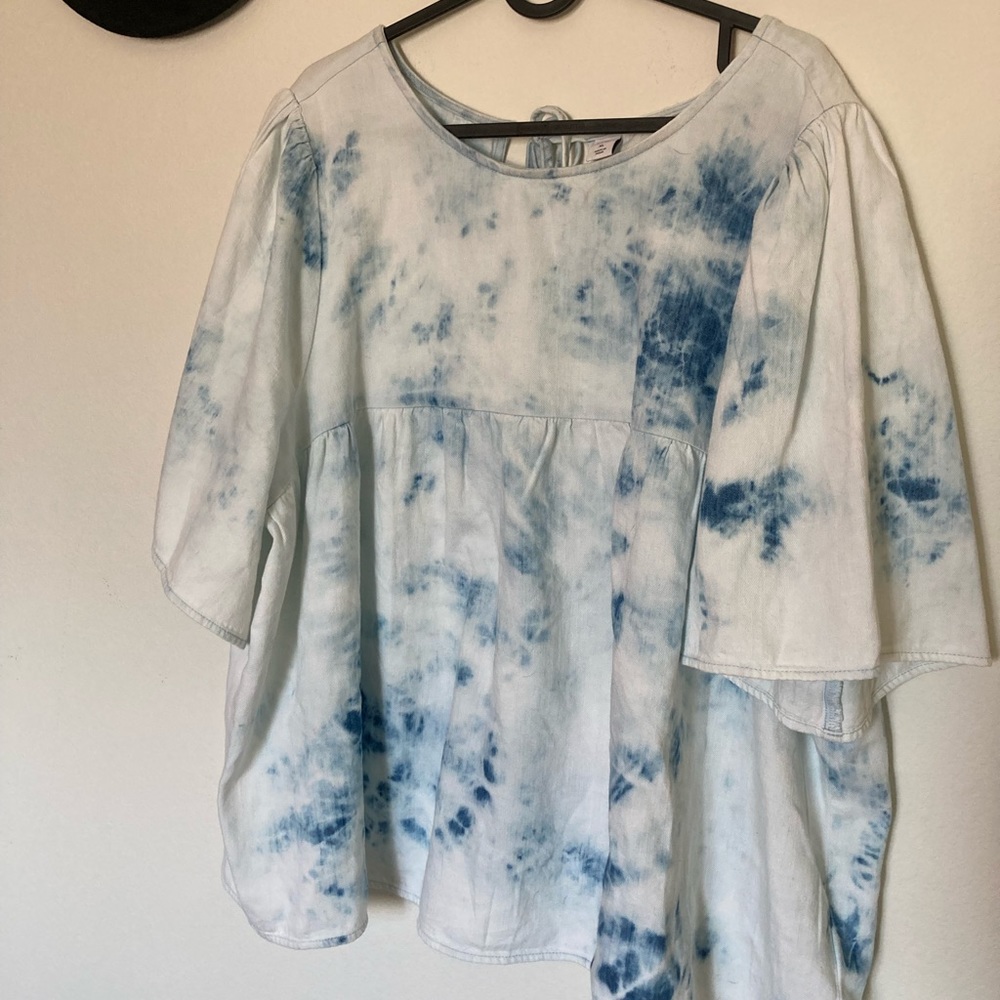 Tie-dye babydoll top